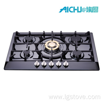 201 Black Stainless Steel 5 Bunner Gas Cooker